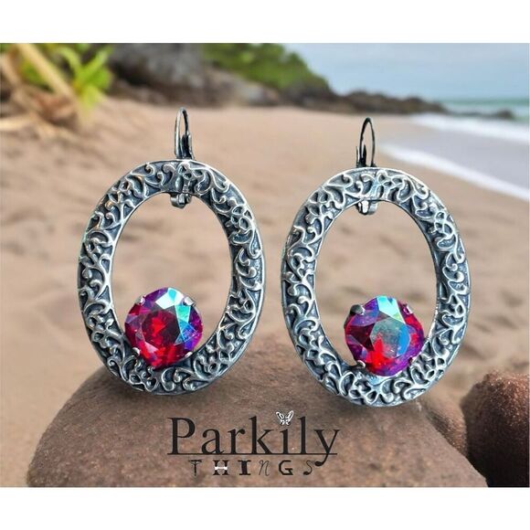 Handcrafted earrings with Swarovski crystal - Picture 1 of 6
